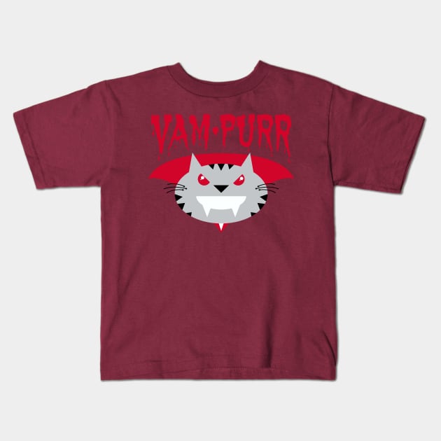 Vam-purr Kids T-Shirt by DavesTees